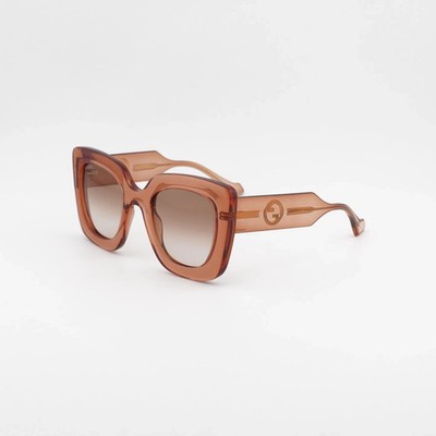 New Gucci GG1556S 004 Shiny Brown/Brown Gradient 50-25-140 Sunglasses