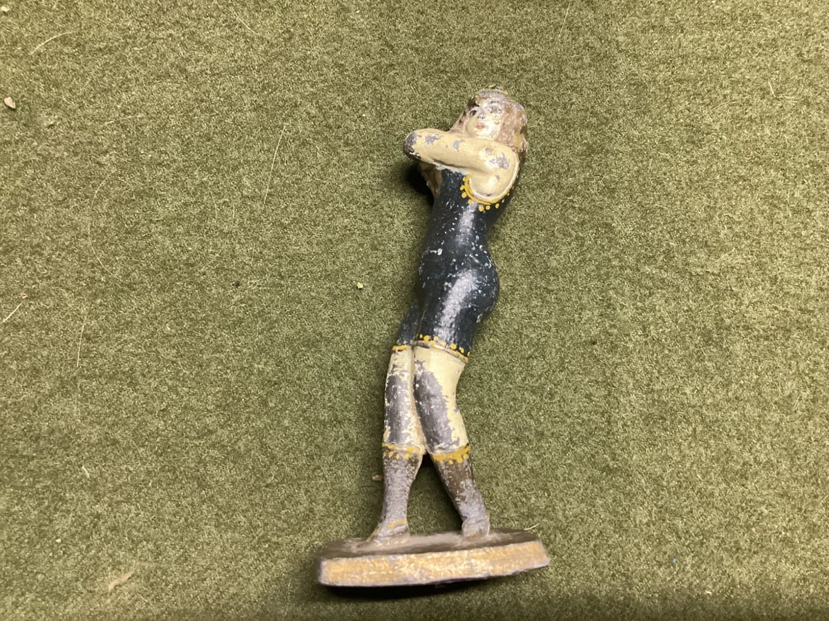 Antique cast iron 1920s flapper girl art deco
