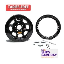 Aero Race ARW53-184710B Powder Coated Black Steel 15 Inch Wheel Rim 5x4.75 15x8 