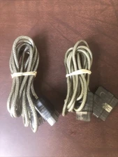 Lot Of 2 Sony PlayStation 2 PS2 Grey Controller Extension Cable Extender