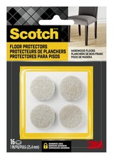 1 Inch Beige Felt Furniture Floor Protectors Adhesive 16 Pack for Hardwood Fl...