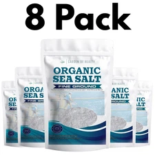 Celtic Sea Salt Fine Ground Mineral Rich 8oz Resealable Bag 8Pack Free Shipping