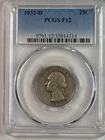 1932 D George Washington Silver Quarter 25C PCGS F 12
