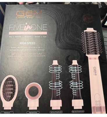 GEM Five in One Air Flow Blow Out Kit Hair Dryer Interchangeable Tools OPEN BOX