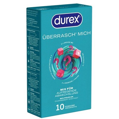 Durex Überrasch' Mich Kondome | Mix aus 4 Sorten | 10/30 Stück Packung | Genoppt