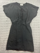 Universal Thread Dress Womens Small Black Tie Front Flutter Short Sleeve Mini