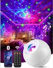 PIKOY 360 Star Projector:Bluetooth Speaker, White Noise & LED Galaxy Night Light