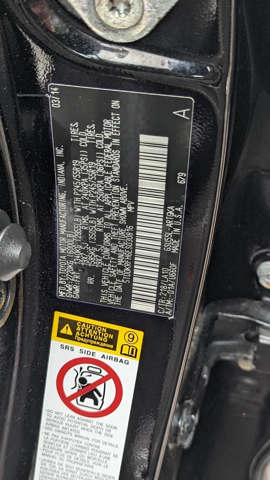 Conjunto de filtro de aire usado se adapta a: Toyota Highlander 2014 3,5 L VIN K quinto dígito grado Foto 3 de 4