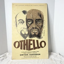Vtg The National Shakespeare Company Othello Vintage Play Window Card Illinois