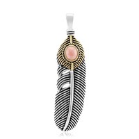 Rhodochrosit-Sterlingsilber-Feder-AnhäNger