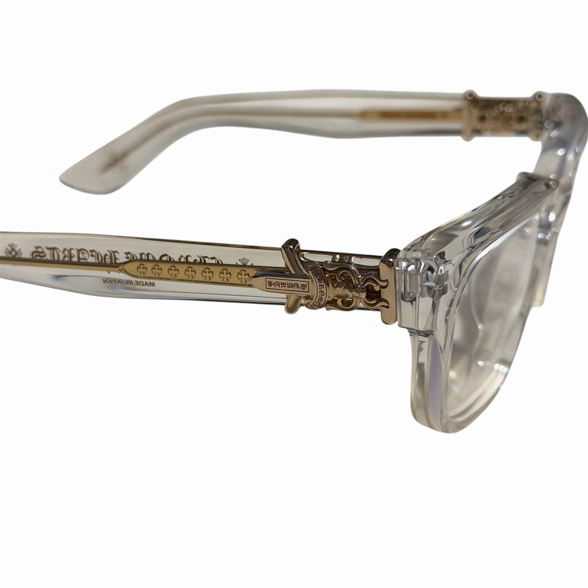 Chrome Hearts Vagillionaire II Crystal Gold Glasses New Authentic