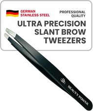 Professional Slant Tweezers for Women Facial Hair - German Stainless Steel, U...