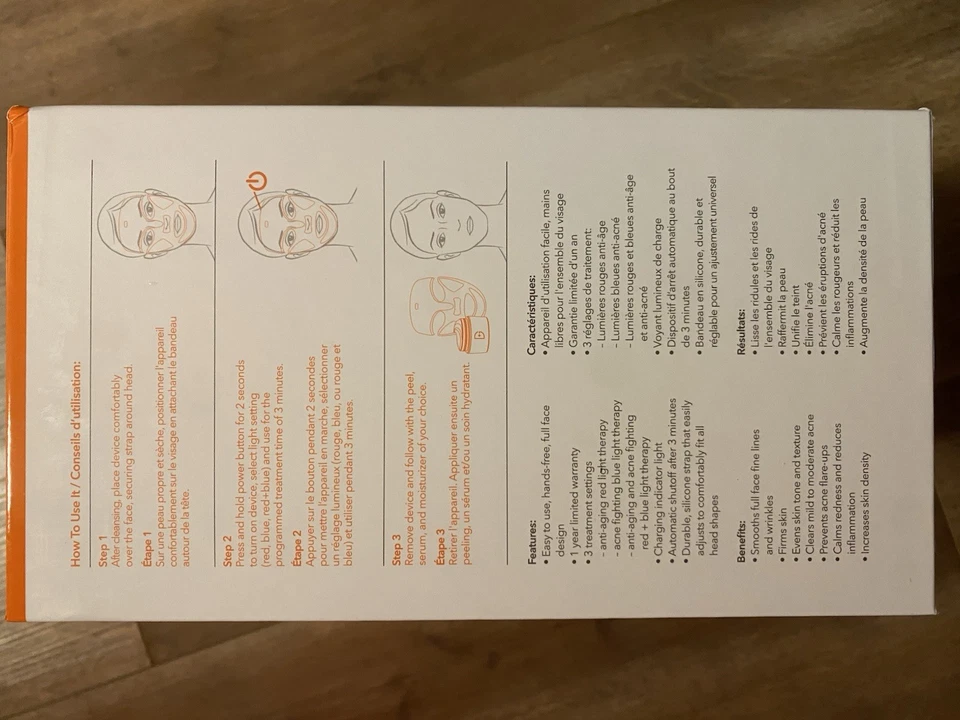 LED Skin Therapy Device for Neck and Face Wrinkle Remover with 3 Light Settings - Image 4 of 4