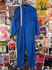 Vtg 60s-70s Blue Red White Racing Stripes USA Workwear Coveralls Jumpsuit Mens