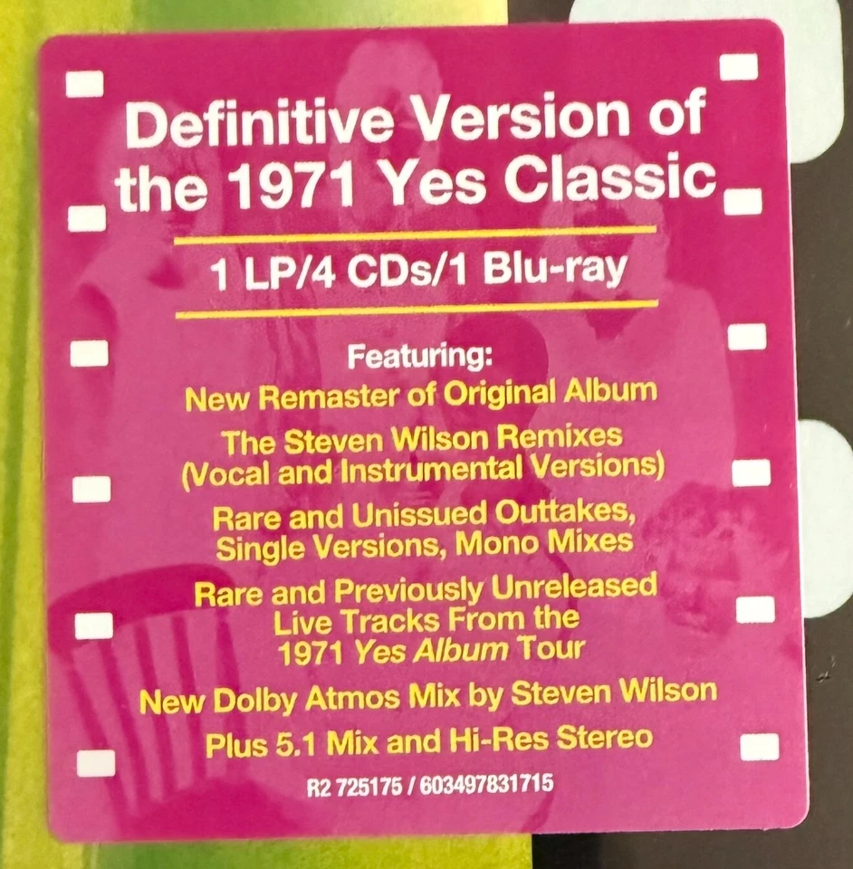 Yes - The Yes Album (Super Deluxe)  Vinyl,4 CD & Blu-ray Boxset New/Sealed - Image 2 of 2
