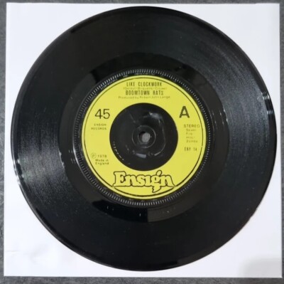 The Boomtown Rats - Like Clockwork - EX 7'' Vinyl Single Record 1978 New Wave