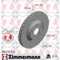 Zimmermann 2X Bremsscheibe Vorne Ø340 Mm AußEnbelüFtet Gelocht FüR Audi TT 8J3