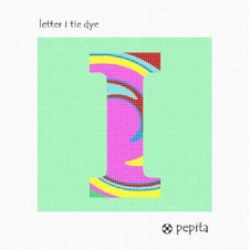 Letter I Tie Dye Needlepoint Kit or Canvas