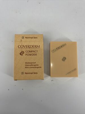 NEW Coverderm Waterproof Hypoallergenic Compact Powder Normal Skin NO 3 12g
