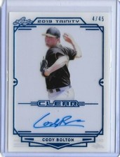2019 Leaf Trinity CODY BOLTON Clear Acetate Platinum Foil Auto RC /45 Pirates