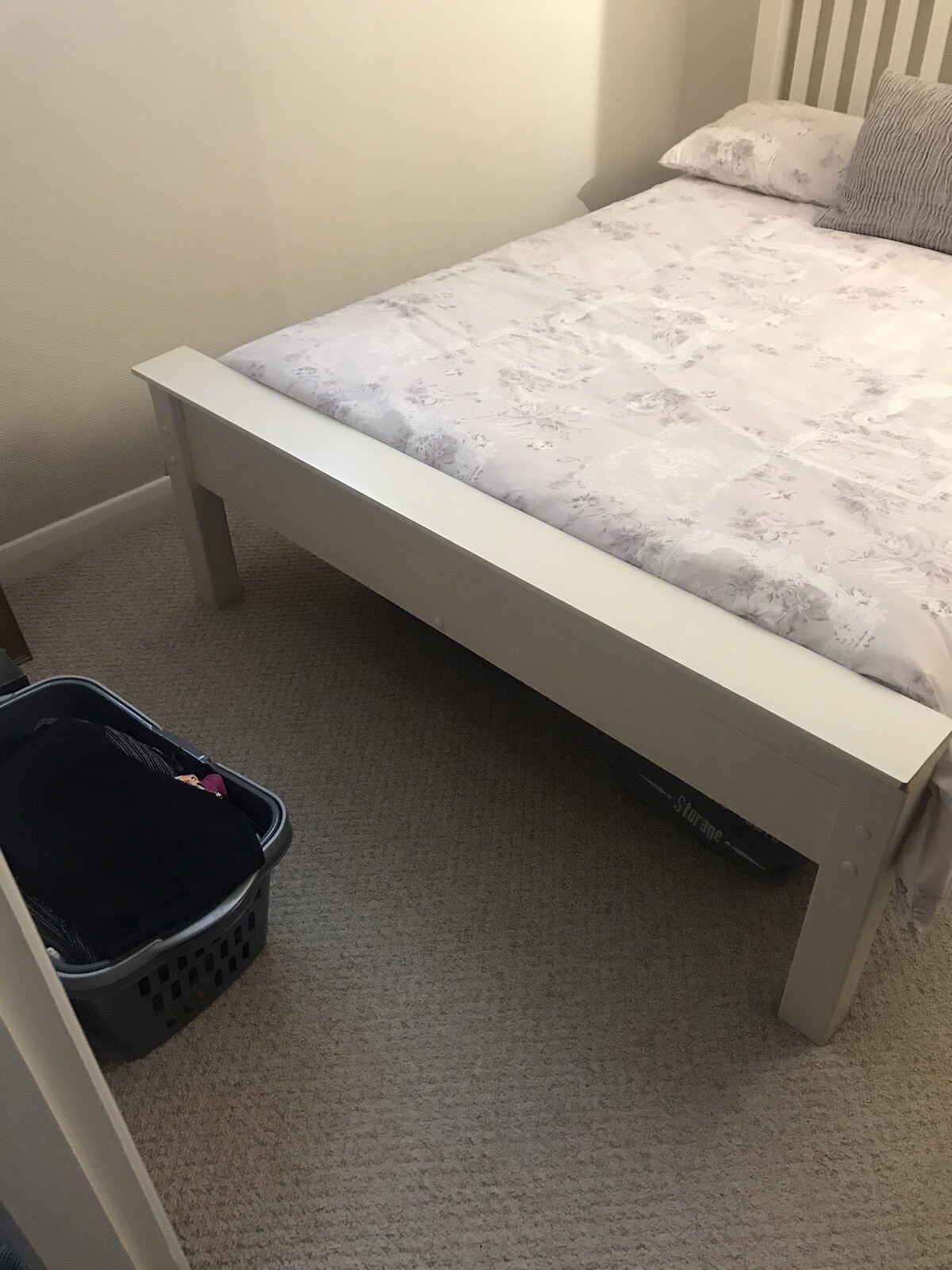 Cream Wooden Double Bed Frame eBay