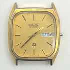 Vintage Seiko Quartz SQ 8123-5129 32mm Day Date Gold Toned Parts Repair