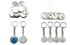 ChiButtons Keychain Parts - 37mm Round Versa-back Keychain 100 sets 