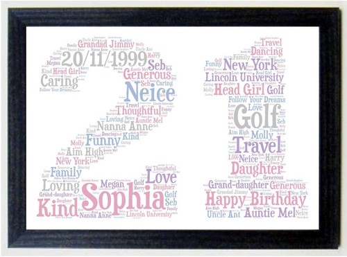 Personalised 16th 18th 21st 30th 40th 50th or ANY AGE Birthday Gift in PASTELS - Picture 2 of 58