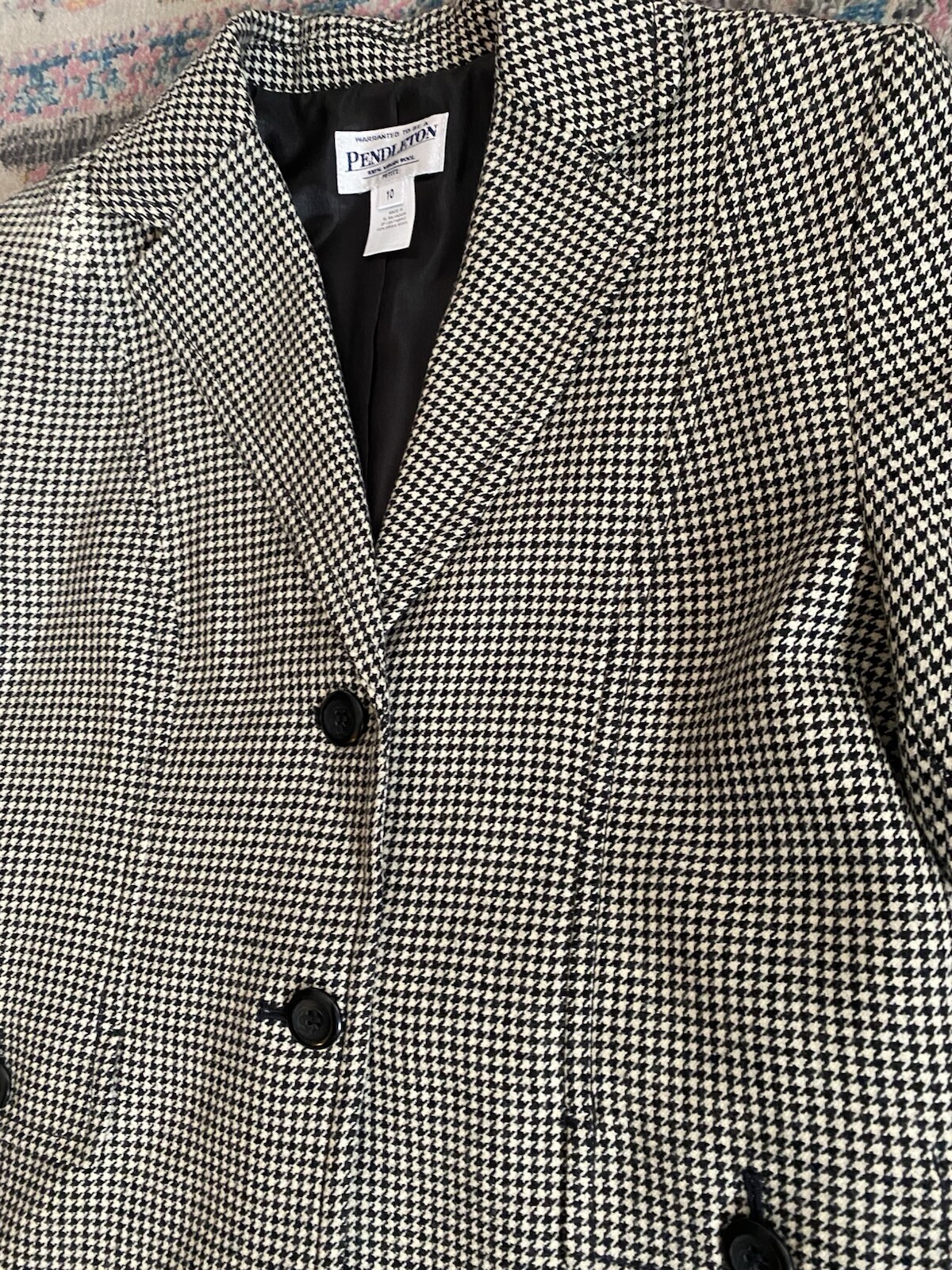 Pendleton 100% Wool Lined Pant Suit Houndstooth J… - image 10