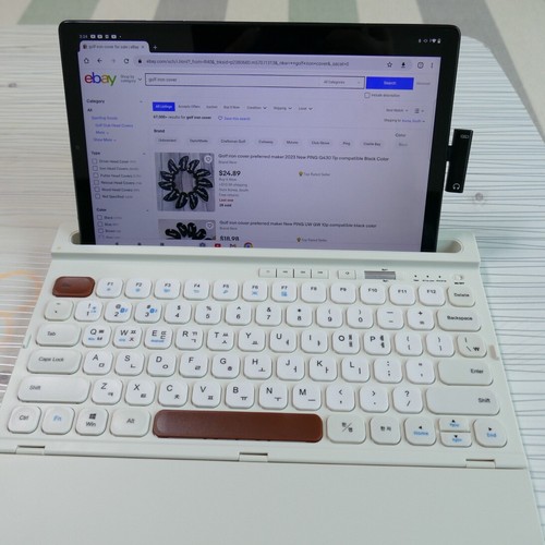 iNote Multi Pairing Bluetooth Keyboard Foldable Cover Ivory Color XB500RB - Picture 6 of 19