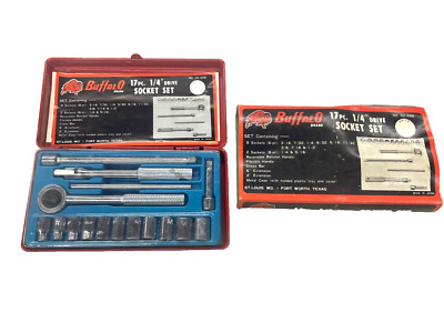 NOS! VINTAGE BUFFALO TOOLS 17-pc. 1/4  DRIVE SOCKET SET, 02-246, JAPAN