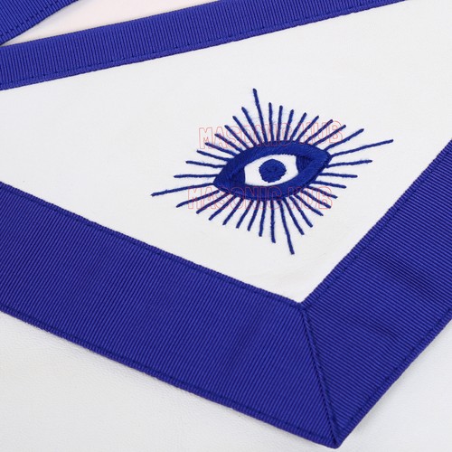 MASONIC BLUE LODGE MASTER MASON 100% LAMBSKIN APRON & WORKING TOOLS CHAIN COLLAR - Picture 5 of 8