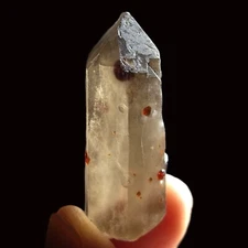 Natural Smoky Quartz Point w/ Manifest Spessartine Garnets, 16.1g