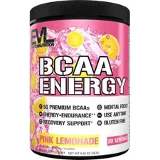 EVL BCAA Energy Pre Workout/Post Workout Energy Mix, Pink Lemonade BB 01/26