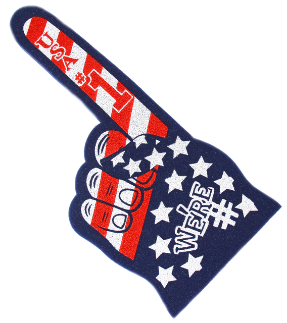 18 Inch We're Number 1 Finger USA Flag Team Colors Cheerleading Foam