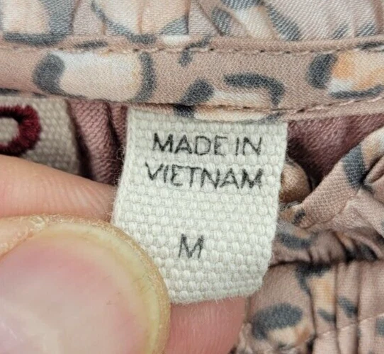 Blusa Dolan Anthropologie Top Mujer Rosa Mediana Estampado Animal Boho Cuello Atado Foto 4 de 4