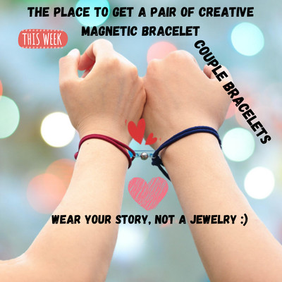 magnetic bracelet 2PCS/SET alloy couple 