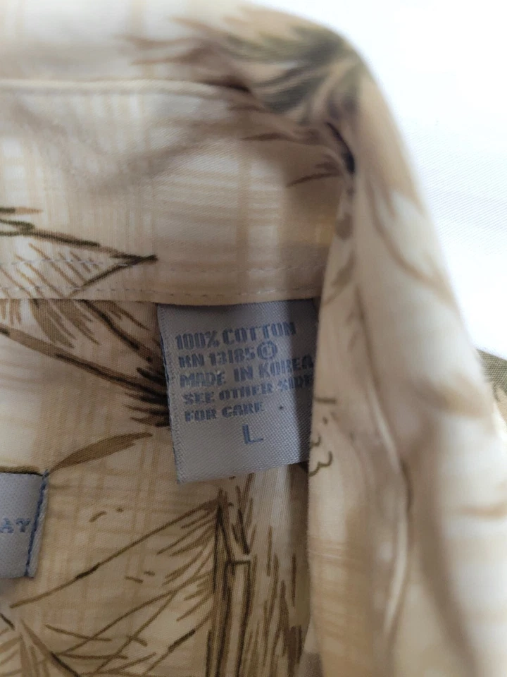 Half Moon Bay Shirt Men's Size Large Button Up Short Sleeve Palm Tree Print - Image 3 of 4