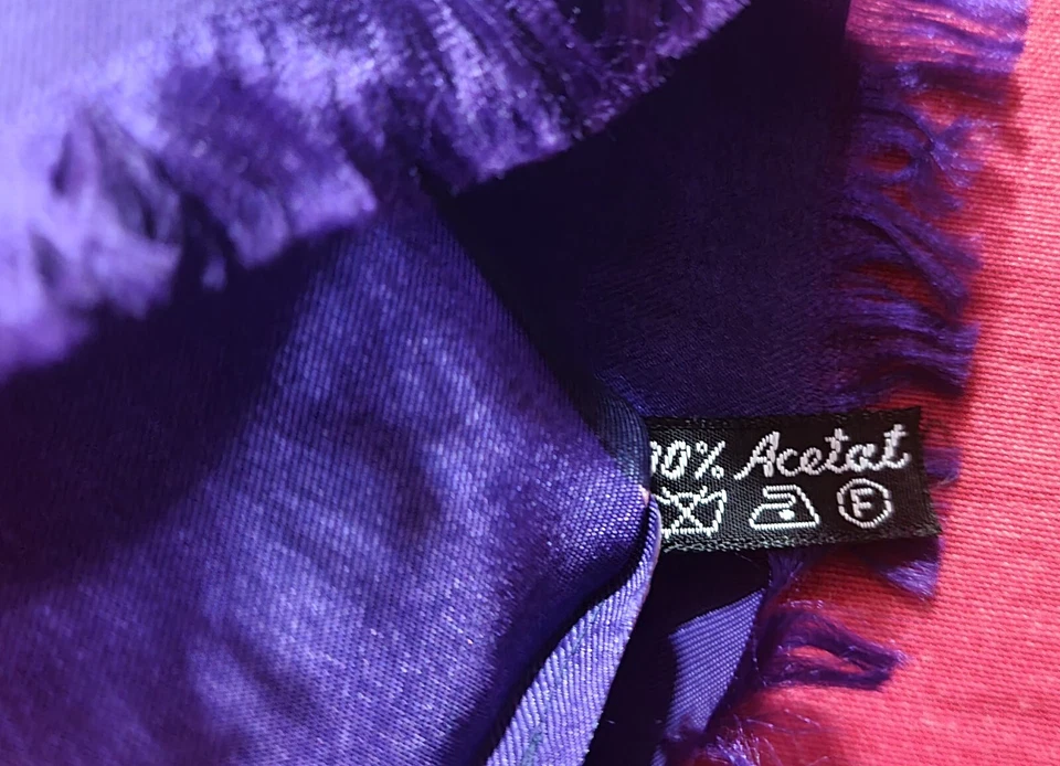 BUFANDA CABALLERO VINTAGE AUTÉNTICO ARTE GEOMÉTRICO BLANCO AZUL RAYÓN LARGO HOMBRE SKINY Foto 3 de 3