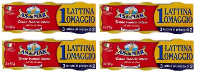 12x AS do MAR Tonno Trancio Intero Ganzes Scheibe Thunfisch in Olivenöl 80g Dose