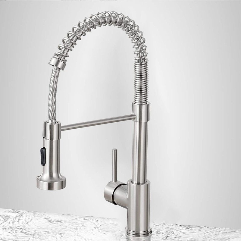 Kitchen Faucet with Sprayer Pull Down Single Handle Sink Mixer Stainless Steel