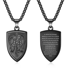 Rnivida Archangel St. Michael Medal Pendant Necklace, Stainless Steel Christi...