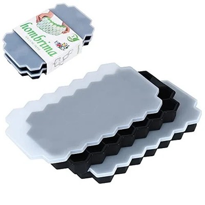 hombrima Silikon Eiswürfelschalen, 2er Pack BPA Frei Eiswürfelform mit Verschüttungsre..