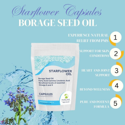 STARFLOWER Borretschsamenöl Softgel GLA 90 Kapseln - 1000 mg Gamma-Linolensäure