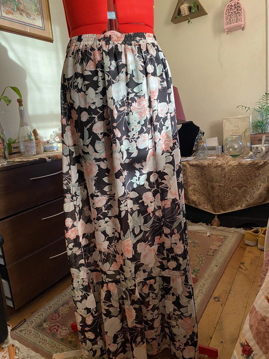 New York And Company Soho Street Floral Maxi Skirt Women s Size L Cottagecore