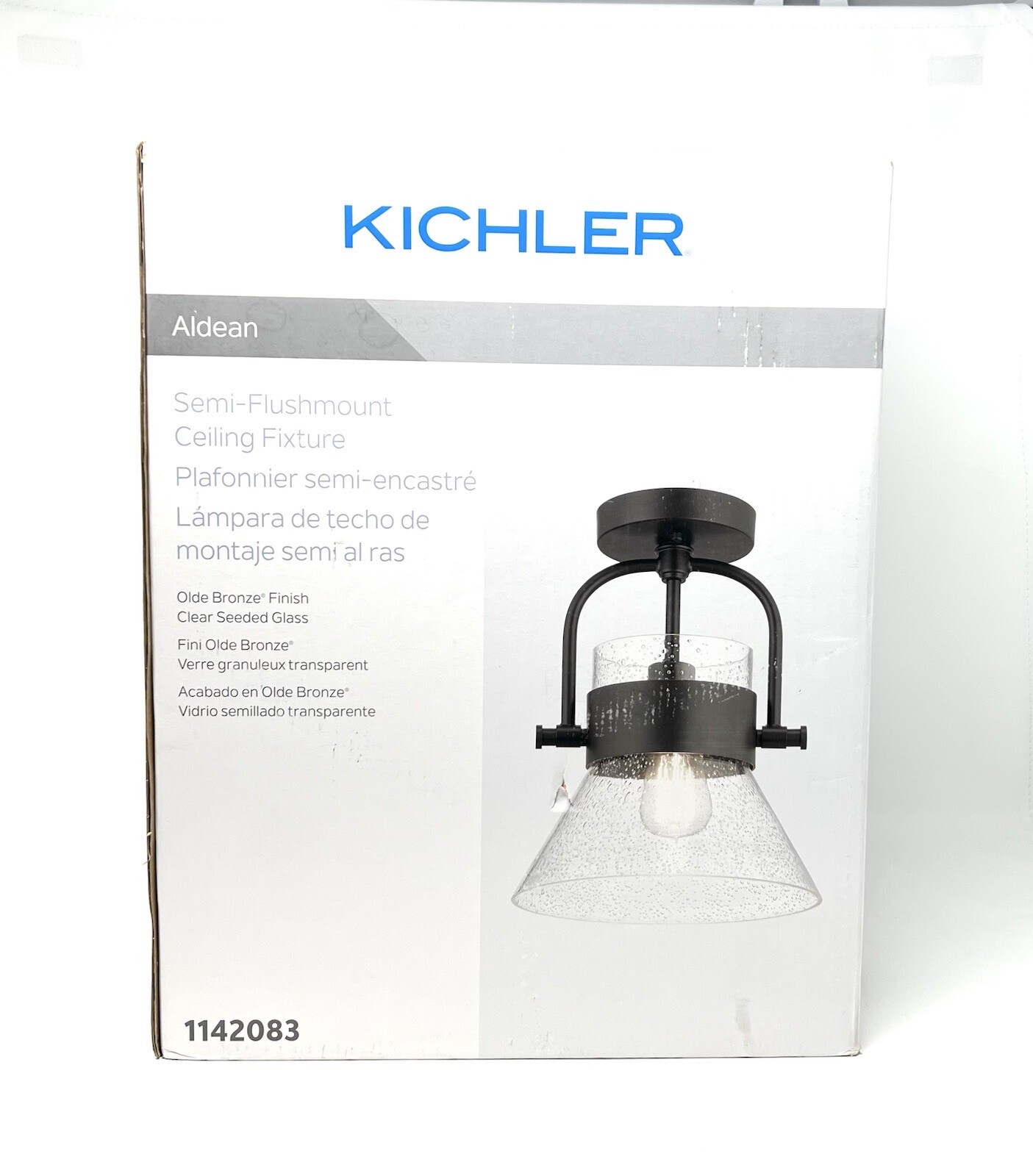 NEW! Kichler - Aldean| 1-Light Pendant | Olde Bronze, Clear Seeded Glass | NIB