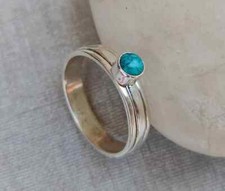 Christmas Turquoise Stone Ring Handmade 925 Sterling Silver Ring All Size R400