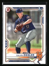 Calvin Ziegler RC 2021 Bowman Draft #BD-123 Baseball Card