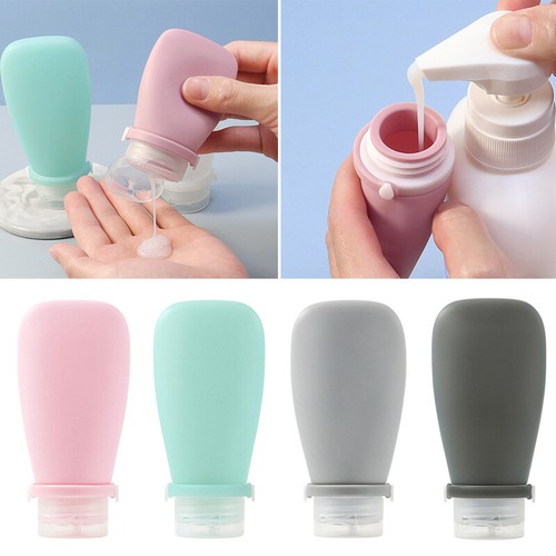 Silicone Refillable Bottle Lotion Squeeze Tube Travel Shampoo Gel Container - Picture 4 of 40