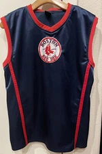 Boston Red Sox Mighty Mac Sports Basketball Jersey Blue Youth Large 16-18